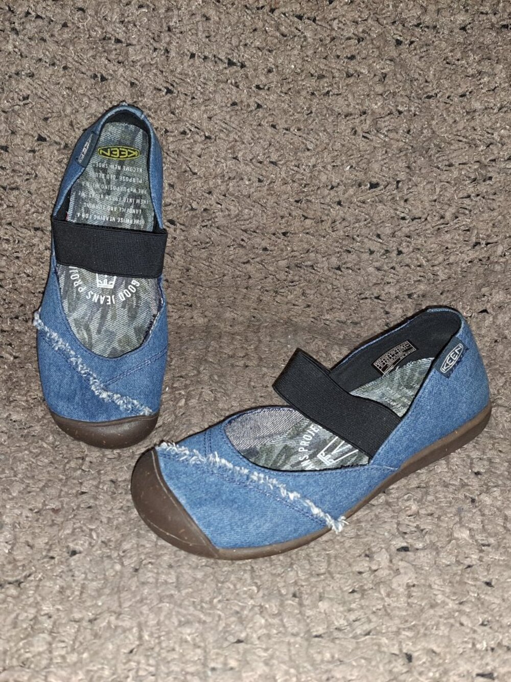 KEEN-The Good Jeans Project-Mary Janes-Denim-Size 6.5-Near Mint